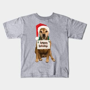 Happy Holidays Pitbull Kids T-Shirt